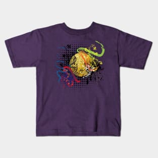 Gold Disco Ball with floral Kids T-Shirt